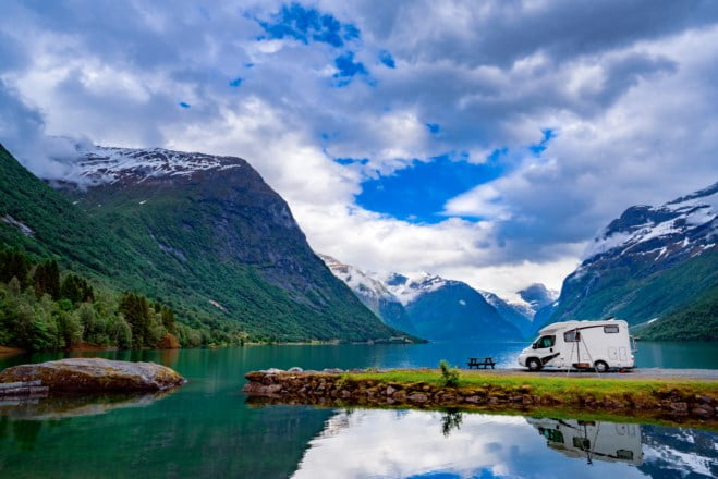 Campingvogntur i norsk natur. Foto. 